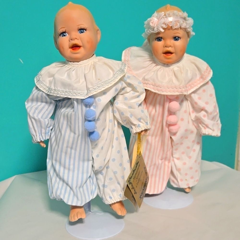 Vintage Seymour Mann Happy Baby Boy Girl Lifelike Porcelain Doll Lot